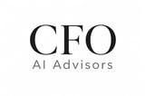 CFO AI Advisors logo featuring large black text with gray subtitle text