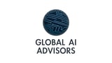 Global AI Advisors logo featuring a dark blue circle with circuit pattern lines above the company name text