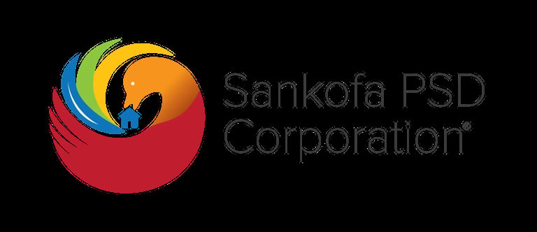 Sankota PSD Corporation logo with colorful swirl design in red, orange, yellow, and blue