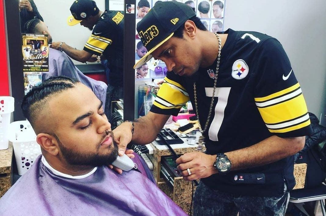 Barber at work