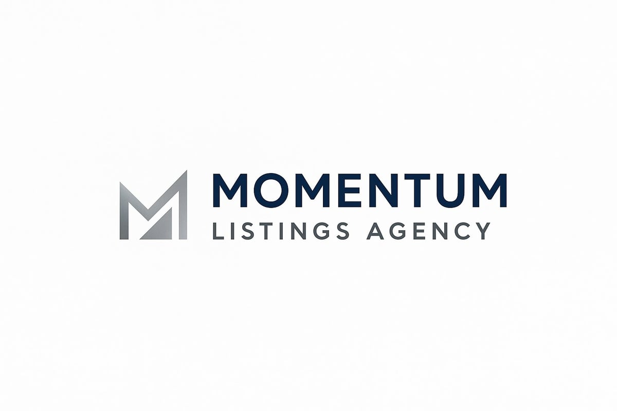 Momentum Listings Agency logo with gray stylized M icon and dark blue text