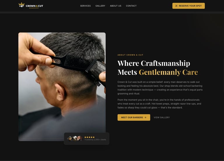 Barber trimming client's hair with clippers, demonstrating professional craftsmanship and grooming care
