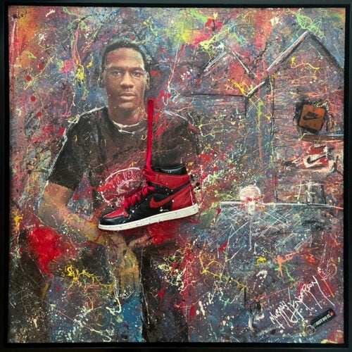 Murray Henderson, Michael Jordan 1985 Air Jordan shoe canvas.
