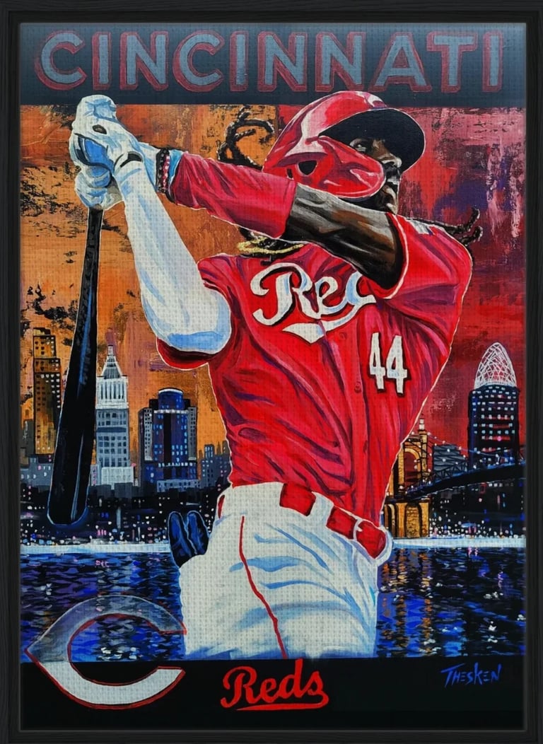 Mark Thesken, Cincinnati Reds number 44 baseball portrait.