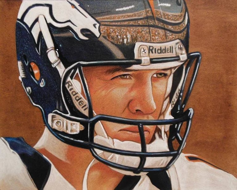 Brent Naughton, Peyton Manning Broncos portrait.