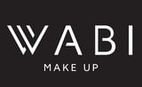 WABI Makeup logo with stylized W and text on dark background