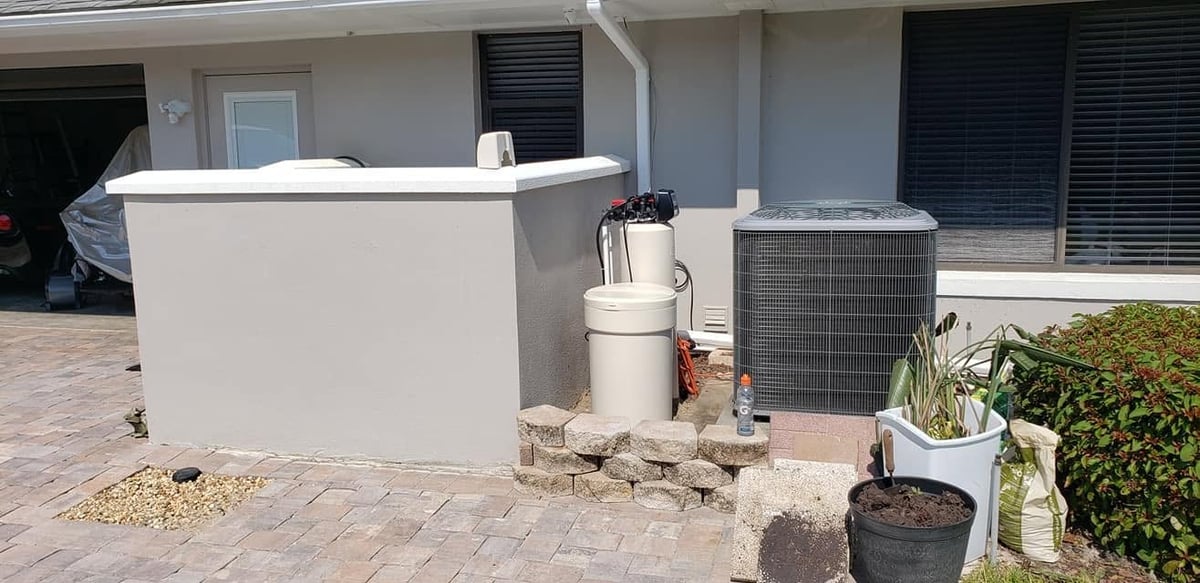 Outdoor water treatment system installation