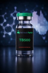 TB500 (Thymosin B4) research peptide vial: laboratory photography, Australian research supply