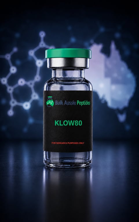 KLOW80 research peptide vial: laboratory photography, Australian research supply
