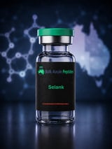 Selank research peptide vial: laboratory photography, Australian research supply