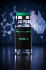 MOTS-c research peptide vial: laboratory photography, Australian research supply