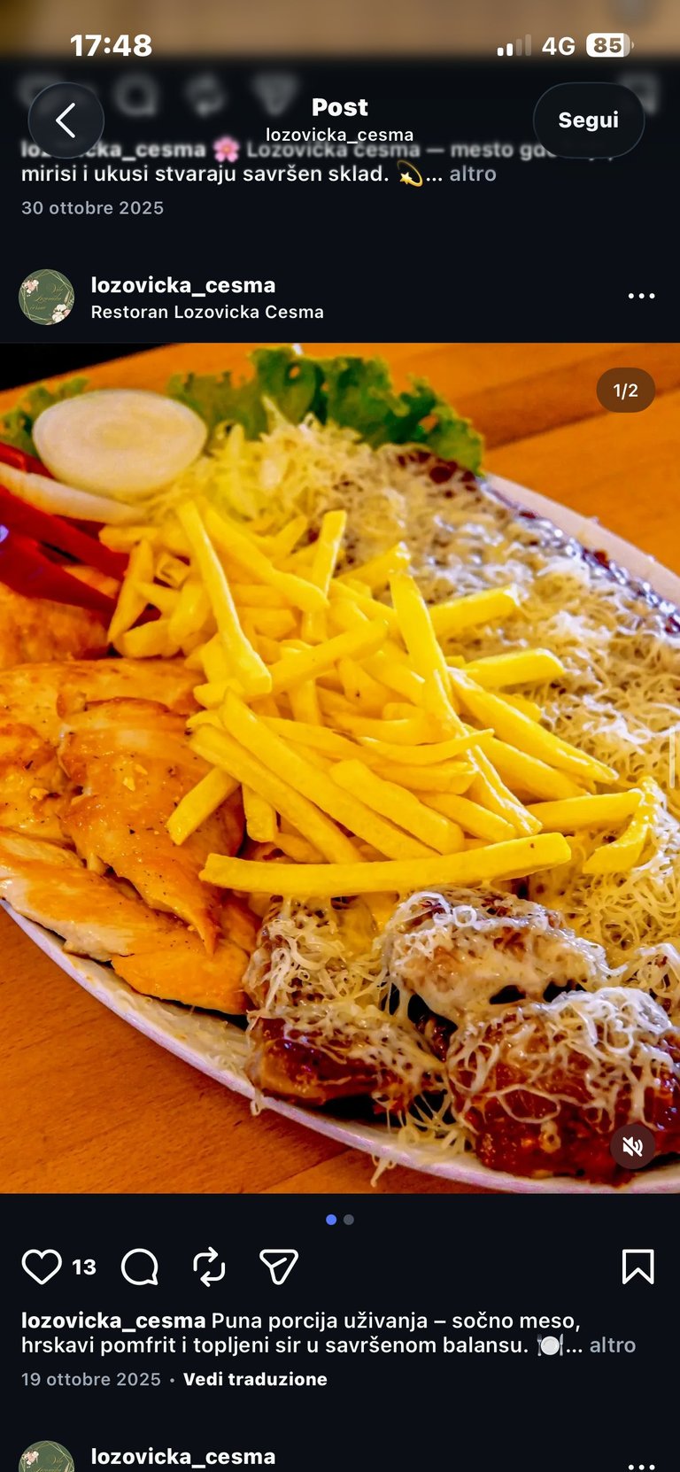 Tanjir sa roštiljem, topljenim sirom i pomfritom