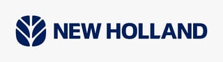New Holland company logo with blue leaf symbol and text