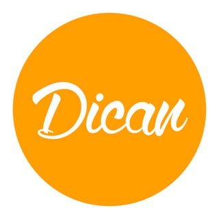 Logo circular de Grupo Dican con la palabra Dicau en blanco sobre fondo naranja