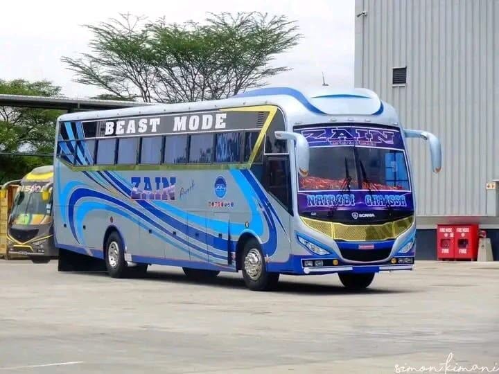 Zain Coach premium Beast Mode double-decker bus parked at the depot