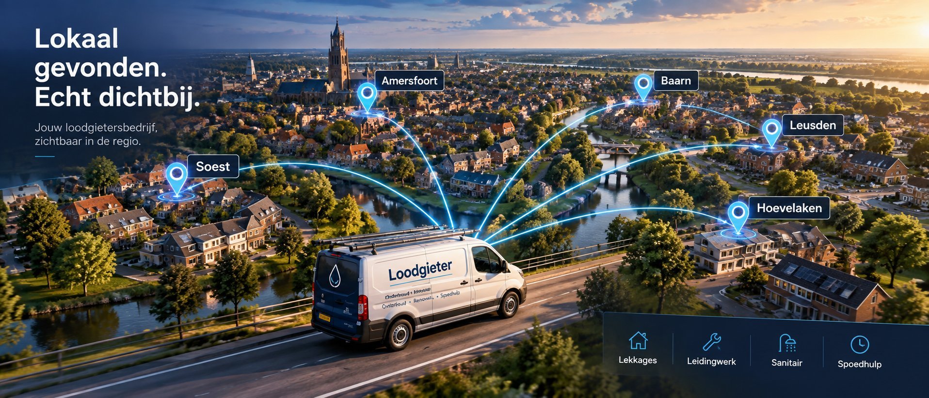 Lokale SEO voor loodgieters met Google Maps, reviews en werkgebied