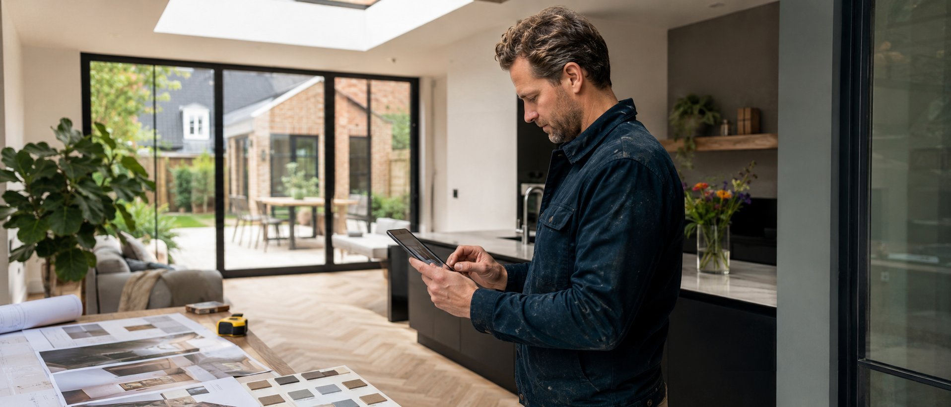 Aannemer documenteert een afgerond renovatieproject voor zijn website