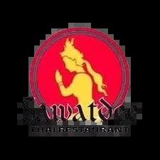 Durato Thai Restaurant logo with yellow lion silhouette on red circle with ornamental border