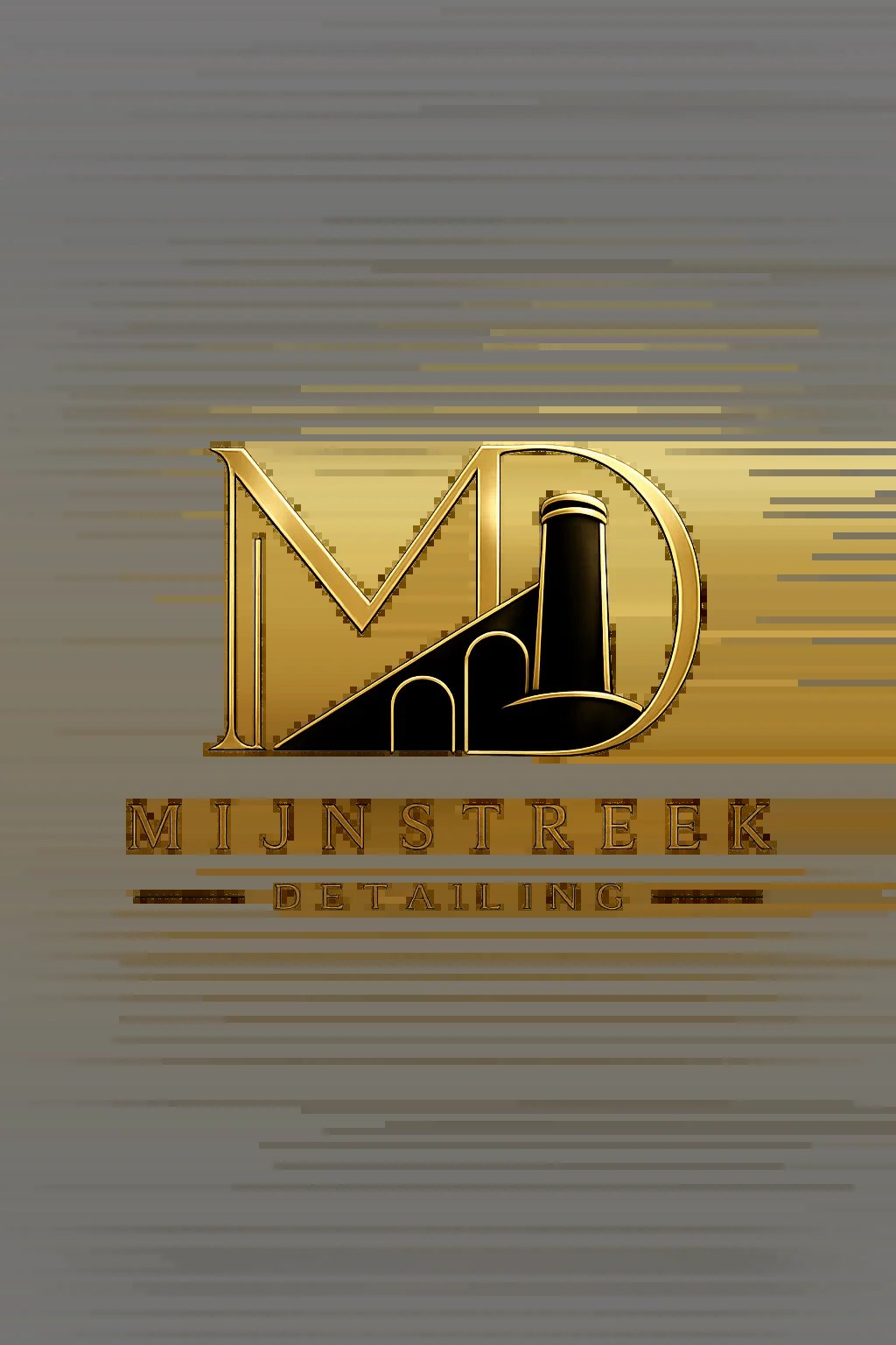 Gold Mijnstreek Detailing logo on black textured background