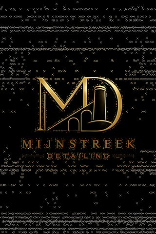 Gold Mijnstreek Detailing logo on black textured background