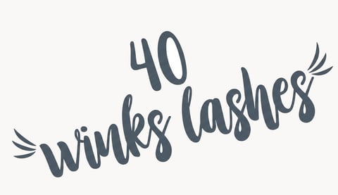 40 winks lashes with decorative eyelash icons on both sides