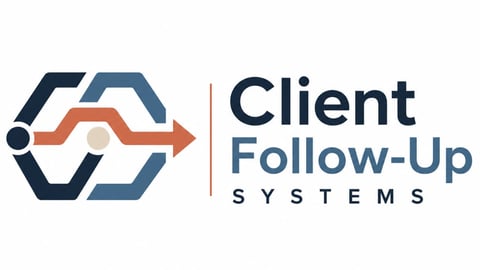 Client Follow-Up Systems logo featuring hexagonal shape with arrow and company name