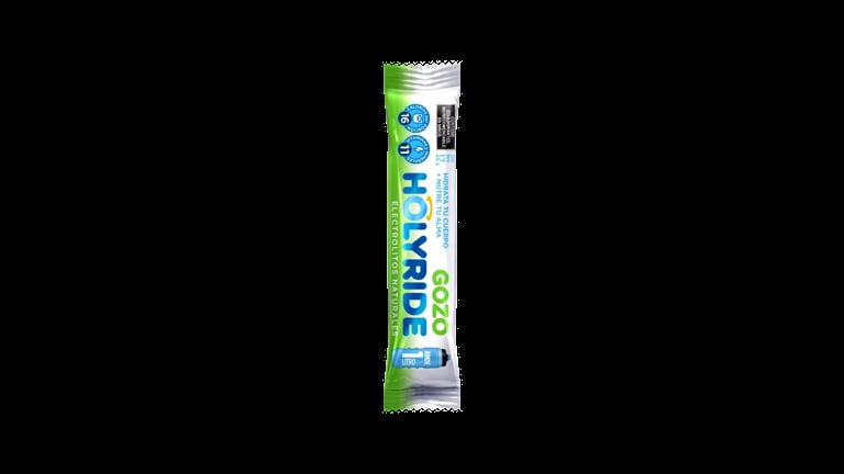 Sobre HOLYRIDE sabor Gozo con la información nutrimental resumida en su etiqueta