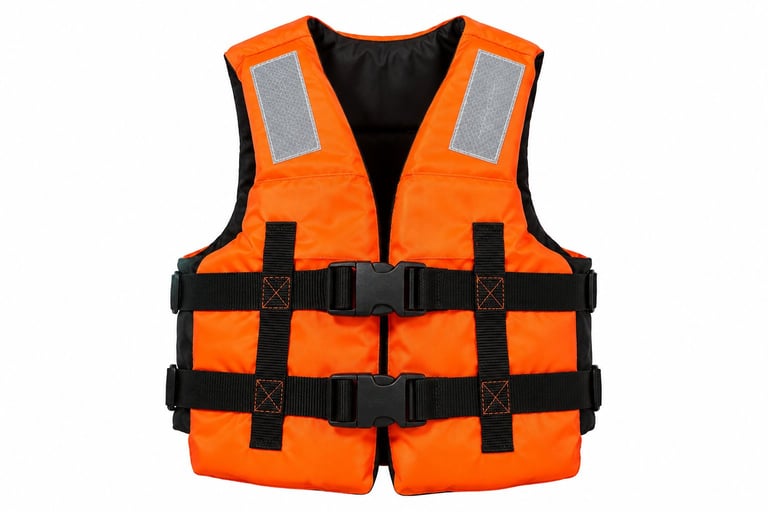 තැඹිලි පාට ජීවිතාරක්ෂක ජැකට්ටුවක් (life jacket)