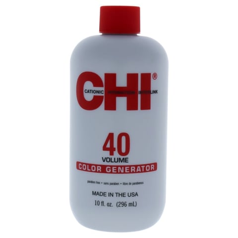 CHI 40 Volume Color Generator hair developer bottle with red cap, 10 fl oz