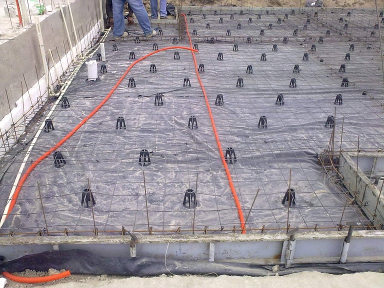 Losa de concreto armado con separadores y silletas FTP — sustentabilidad en obra