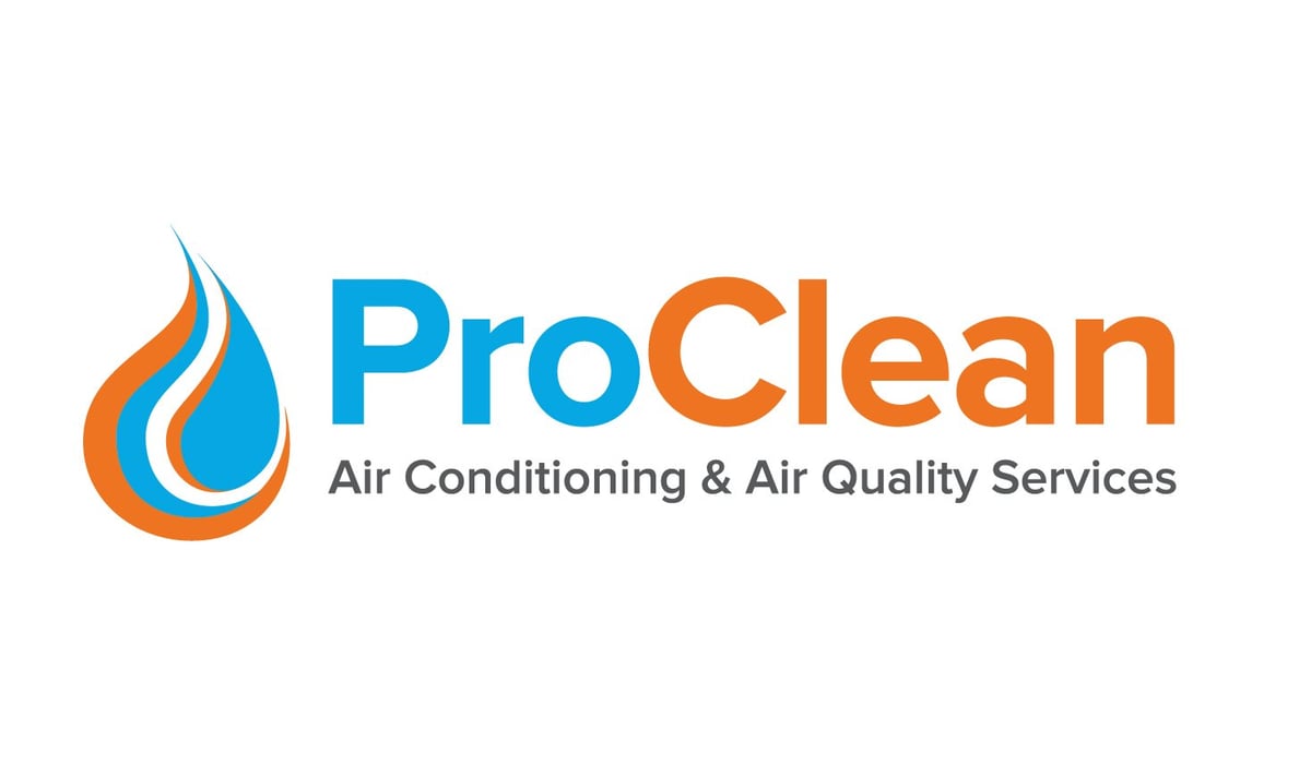 ProClean logo featuring a blue and orange water droplet icon with text reading ProClean Air Conditioning & Air Quality Services
