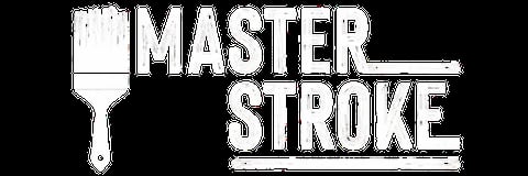 Master Stroke logo with paintbrush icon on black background
