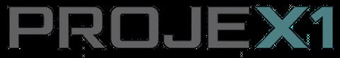 Project X1 logo with gray and teal lettering