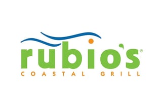 Rubio's Coastal Grill logo with green text and blue wave design above