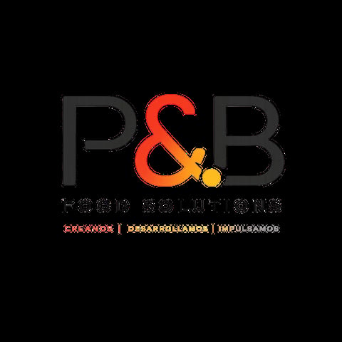 P&B logo with gray letters and orange ampersand symbol on black background