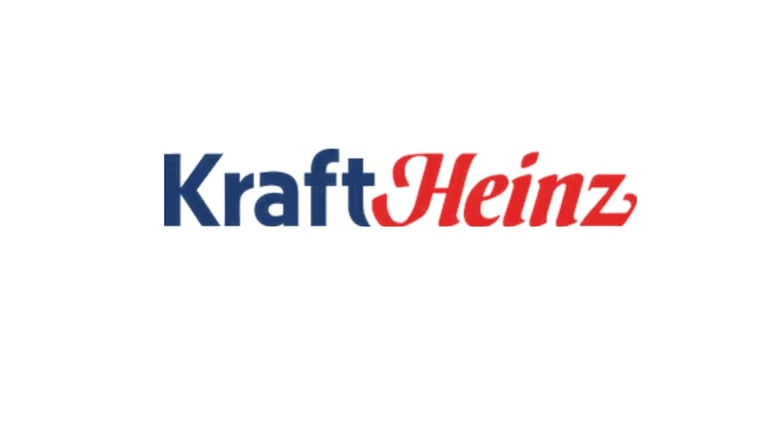 Kraft Heinz logo with blue Kraft text and red Heinz text on white background