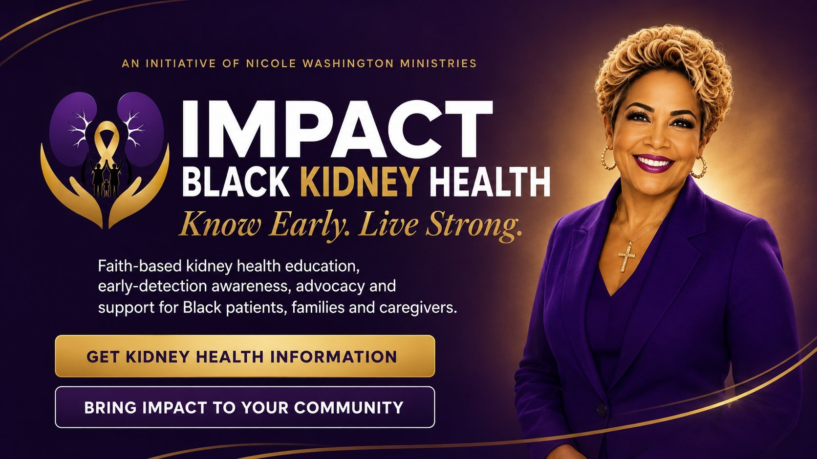 Pastor Nicole Washington introduces IMPACT Black Kidney Health, a Nicole Washington Ministries initiative providing faith-based kidney-health education, early-detection awareness, advocacy and support.