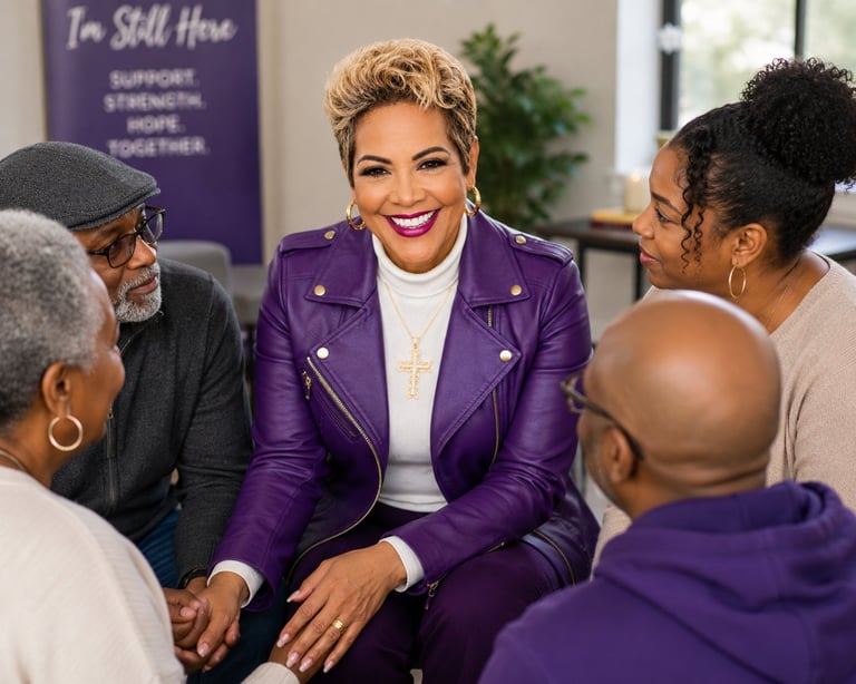 A speaker sharing encouragement with a gathered community