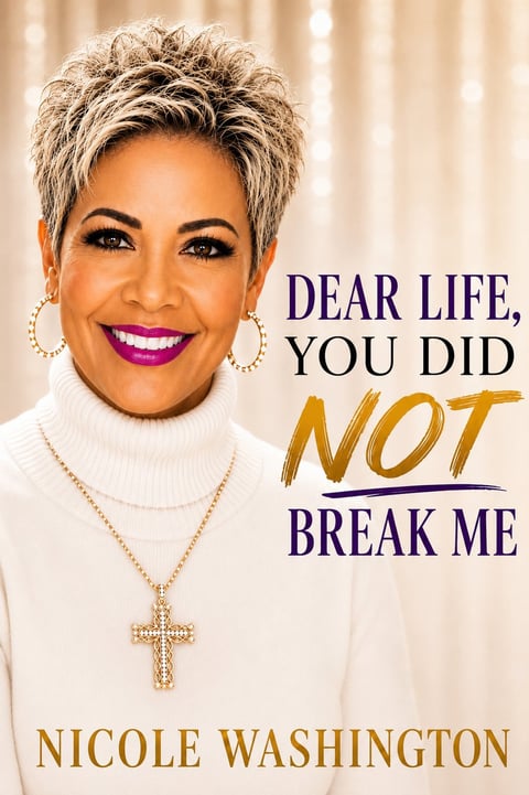 Dear Life You Did Not Break Me book cover — Pastor Nicole in white turtleneck with gold cross