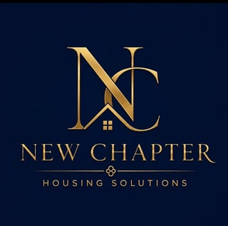 New Chapter Housing Solutions logo with gold letters NC on dark blue background