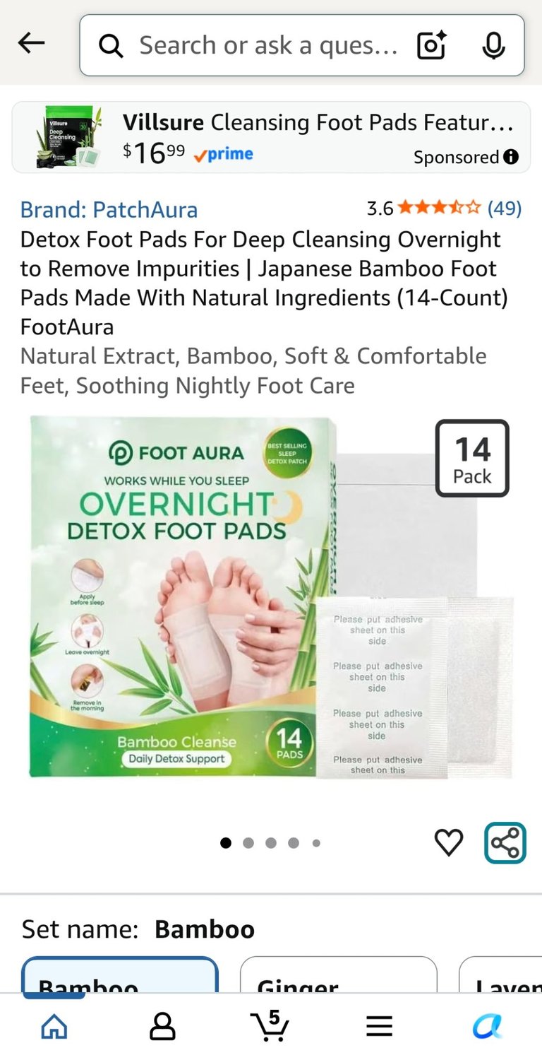 Foot Aura Overnight Bamboo Detox Foot Pads