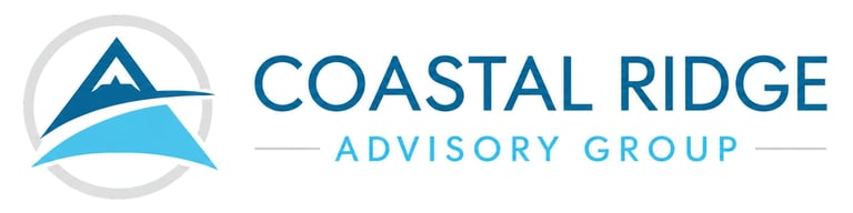 Coastal Ridge Advisory Group logo with blue mountain and wave design
