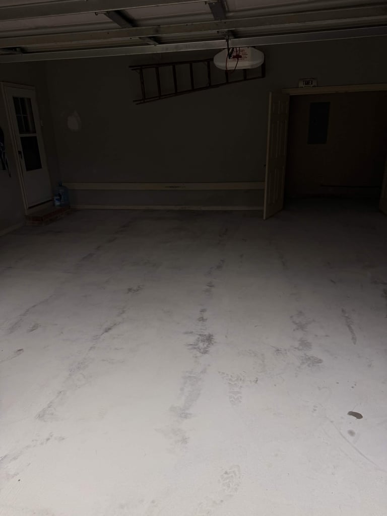 Diamond-ground garage floor prepped and ready for basecoat