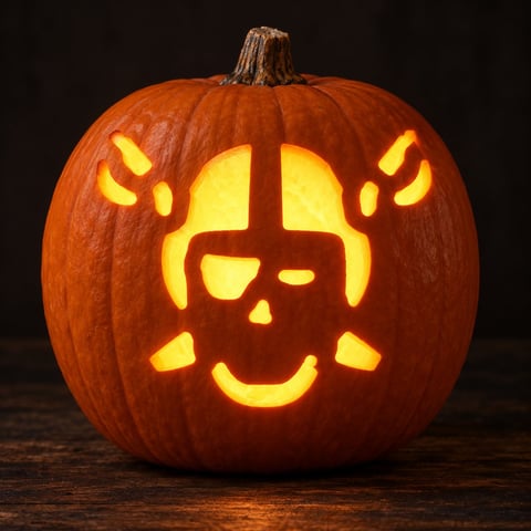 Illustrative pumpkin preview for the Las Vegas Raiders carving stencil