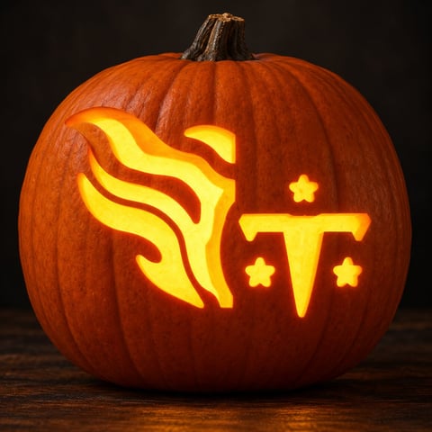 Illustrative pumpkin preview for the Tennessee Titans carving stencil