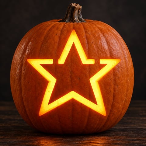 Illustrative pumpkin preview for the Dallas Cowboys carving stencil