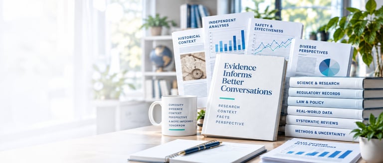 Professional desk workspace with business reports, charts, and documents on data analysis and research displayed among office supplies
