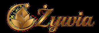 Żywia — logo z złotym lotosem i eleganckim napisem