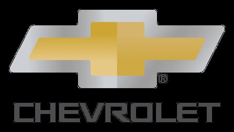Chevrolet logo featuring a golden cross design on a silver background with the brand name below