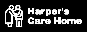 Harpers Care Home logo featuring a caregiver icon with a person and child symbol